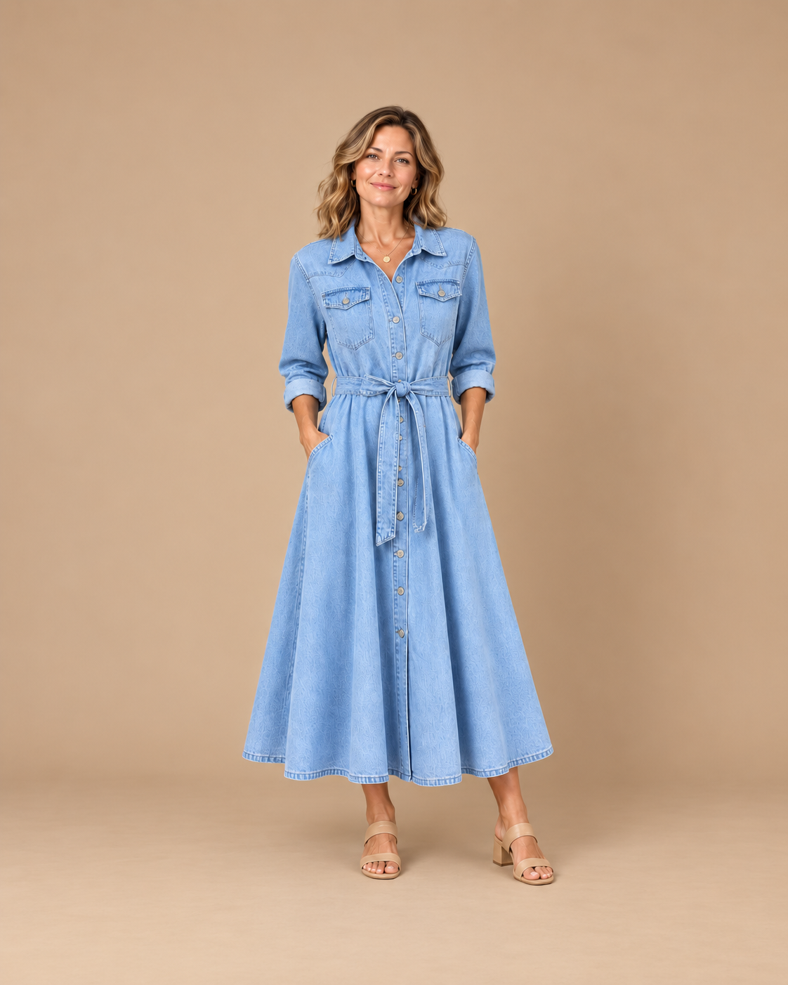 Alondra | Long Sleeve Denim Dress