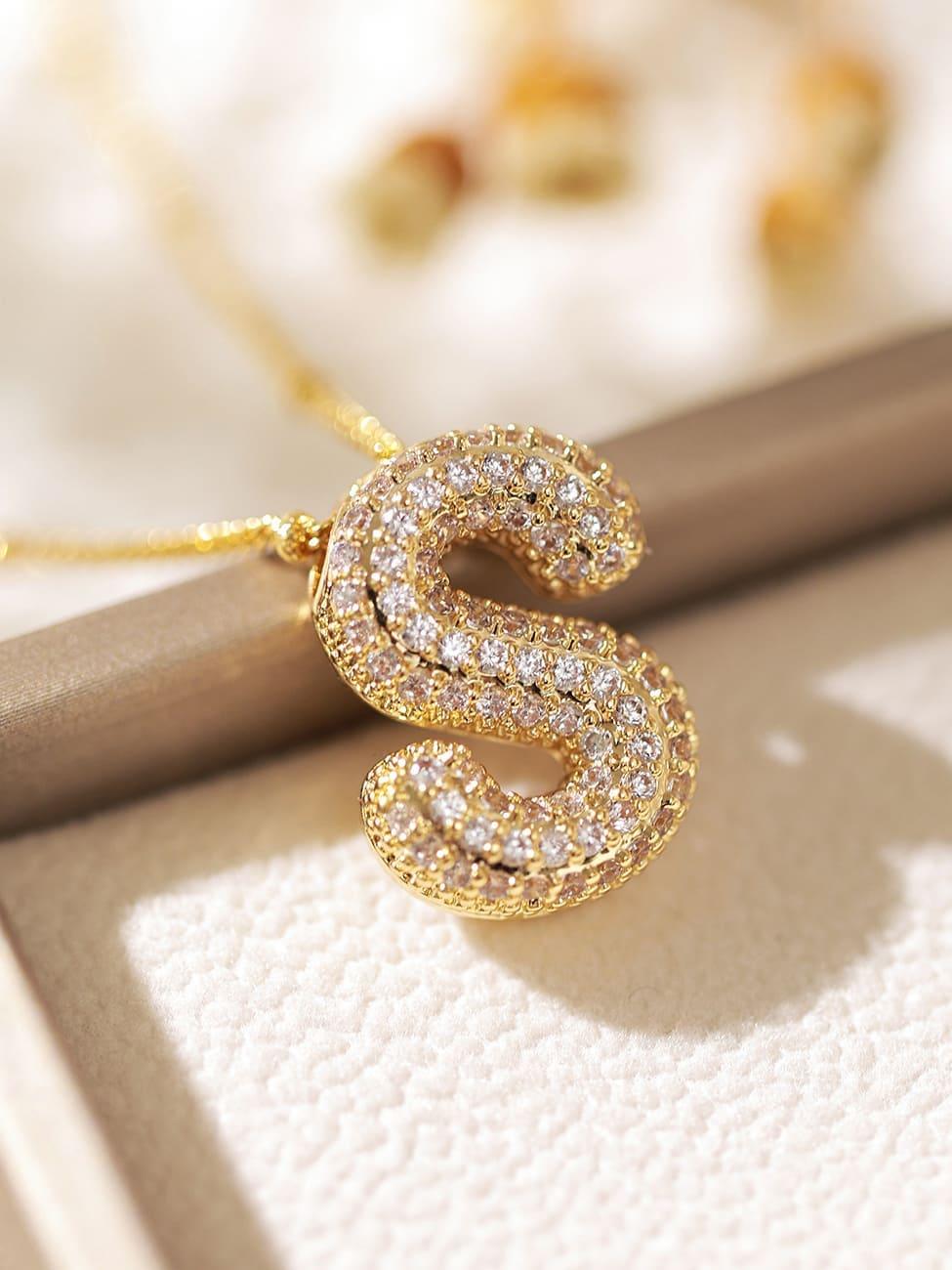 Pavl Bubble Letter Monogram Necklace