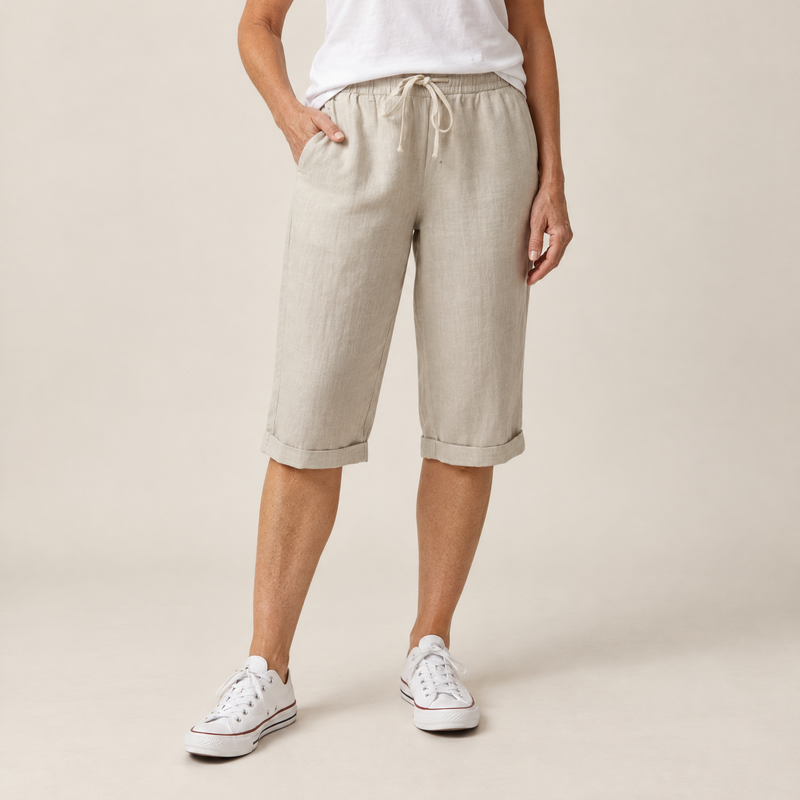 shorts in de lichtbeige studio