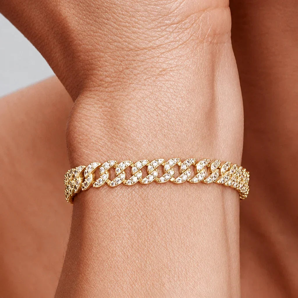 Pave Cuban Gold Bracelet
