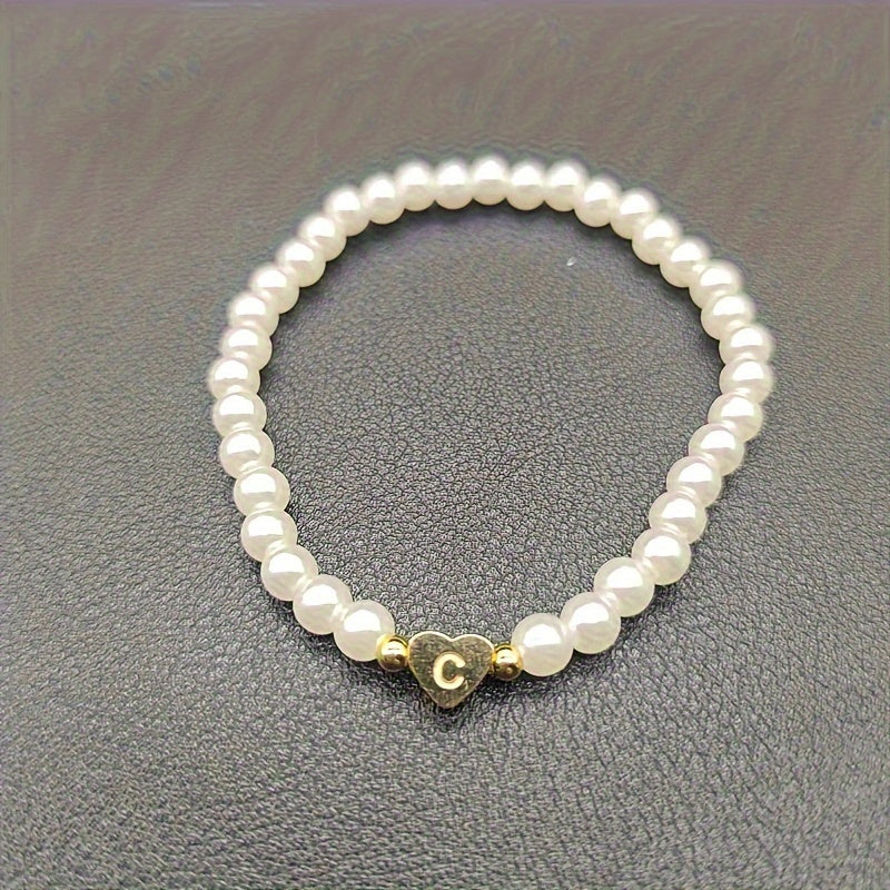 Chic A-Z Heart Initial Bracelet