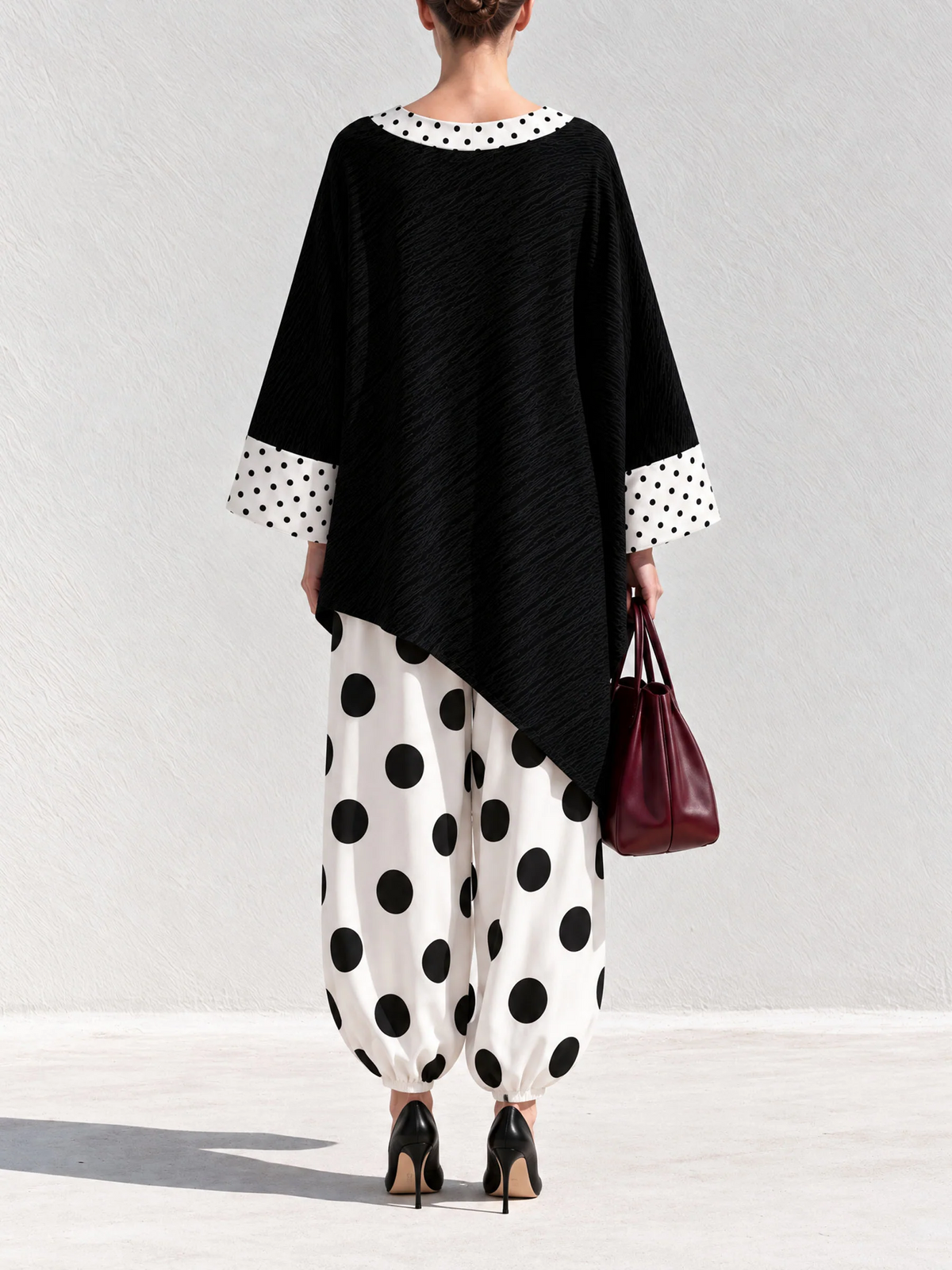Black & White Polka Dot Two-Piece Set