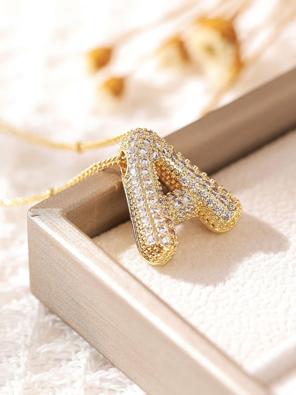 Pavl Bubble Letter Monogram Necklace